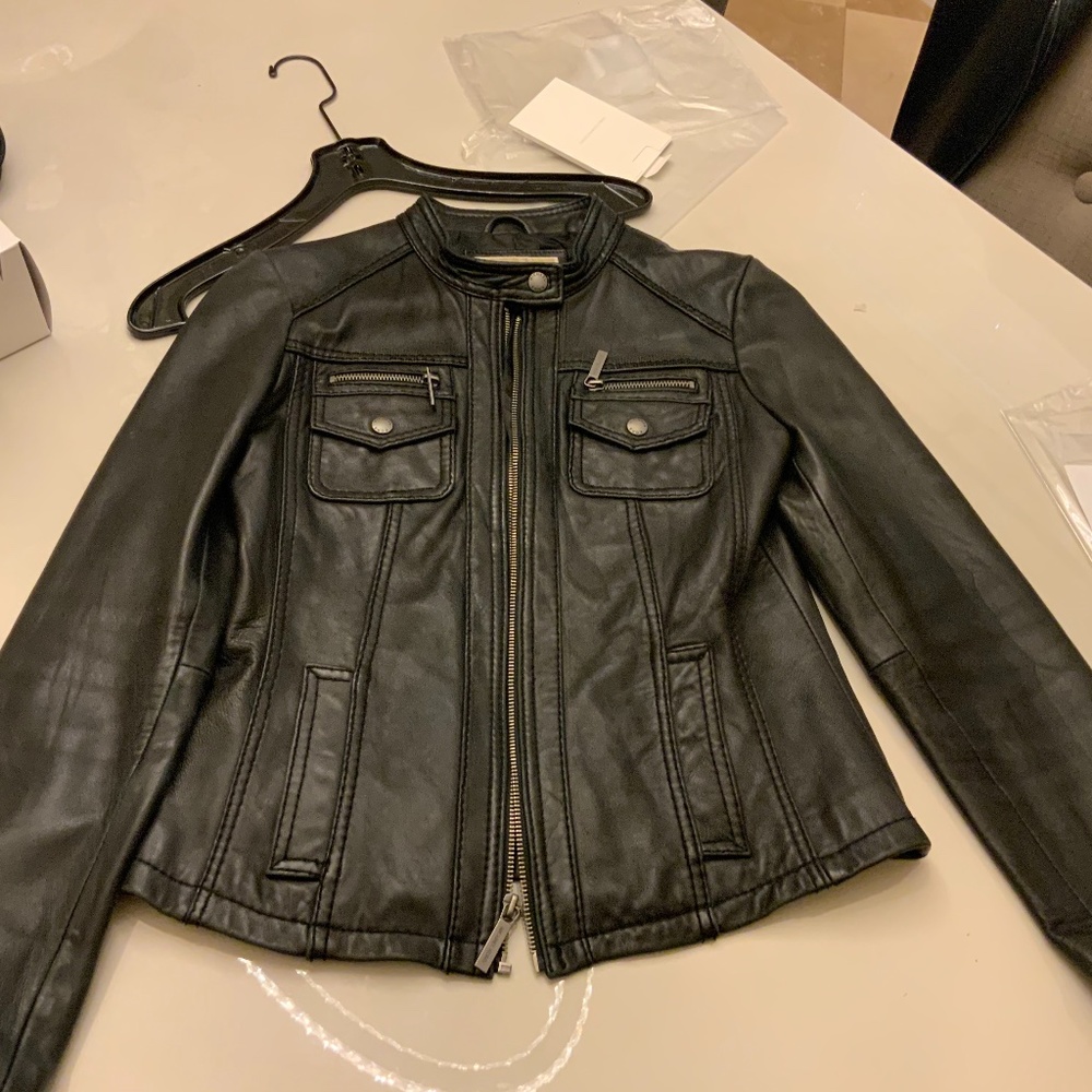 Michael Kors women’s leather jacket black sz small